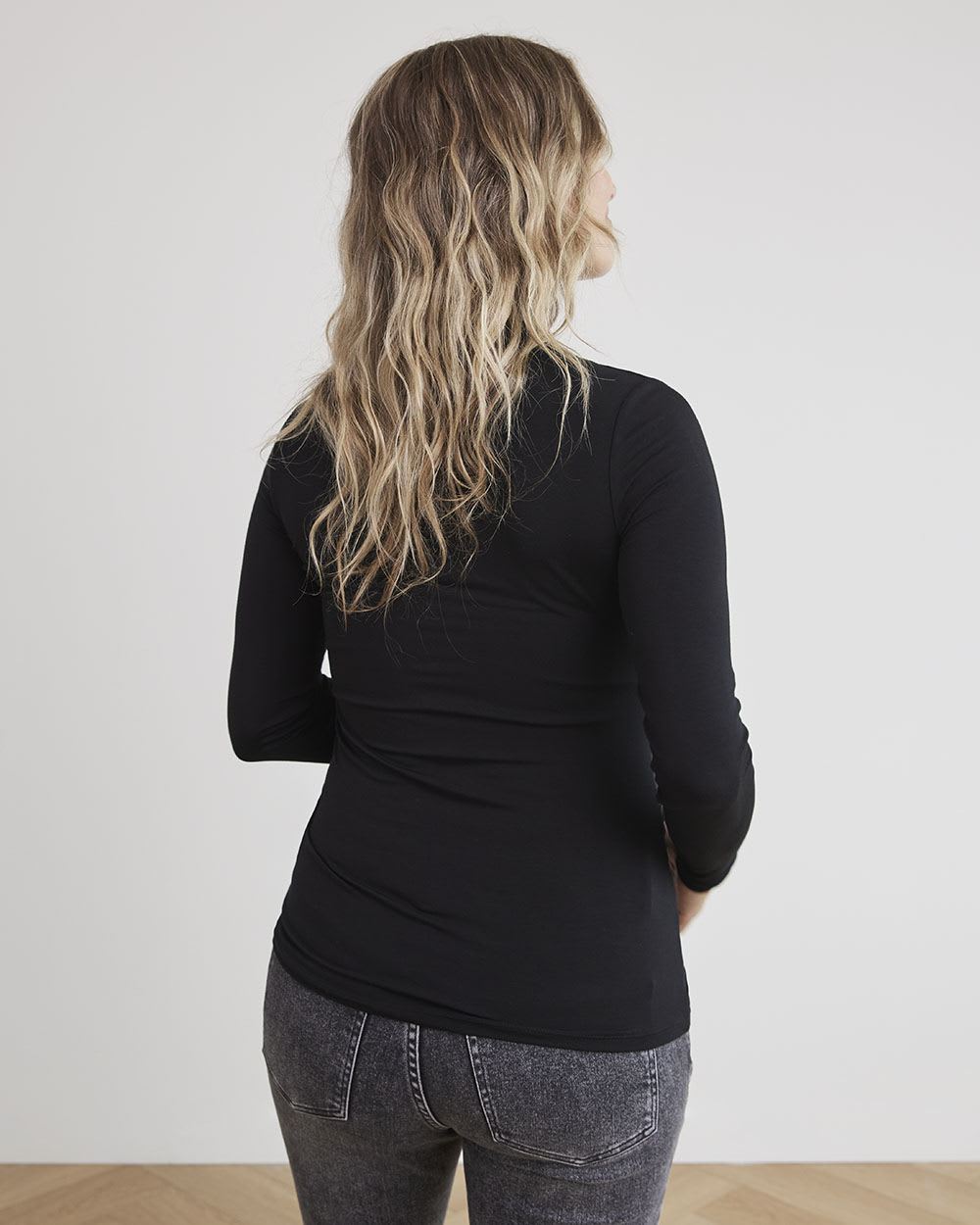 Long Sleeve Mock-Neck T-Shirt - Thyme Maternity