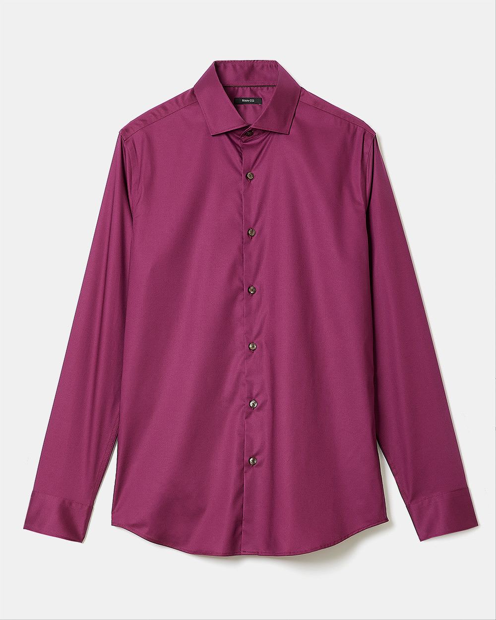 Slim-Fit Solid Sateen Dress Shirt