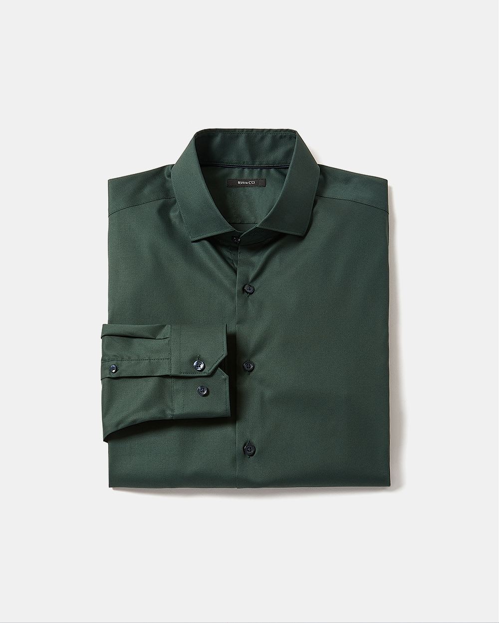 Slim-Fit Solid Sateen Dress Shirt