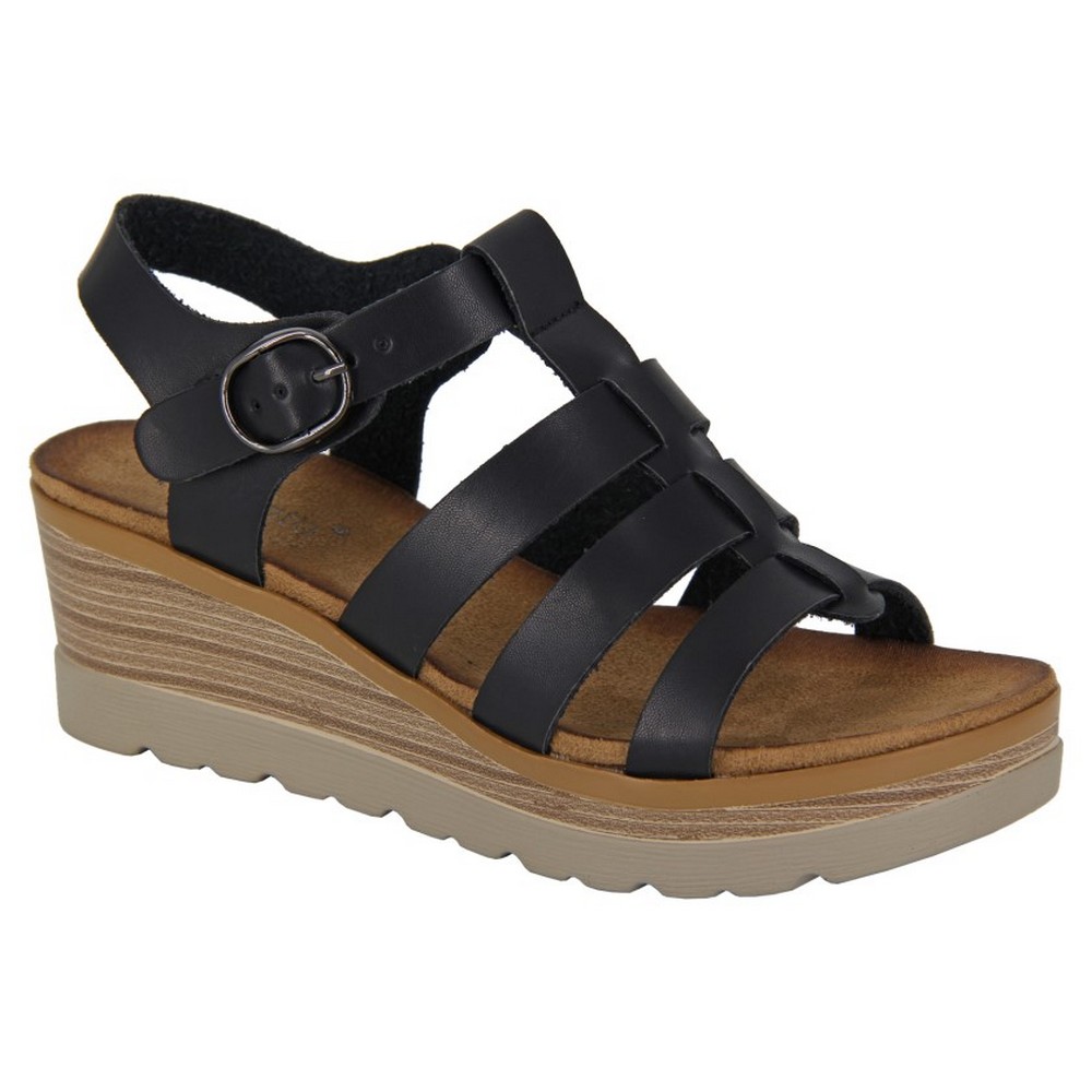 Cipriata - Womens/Ladies Greca Buckle Wedge Sandals