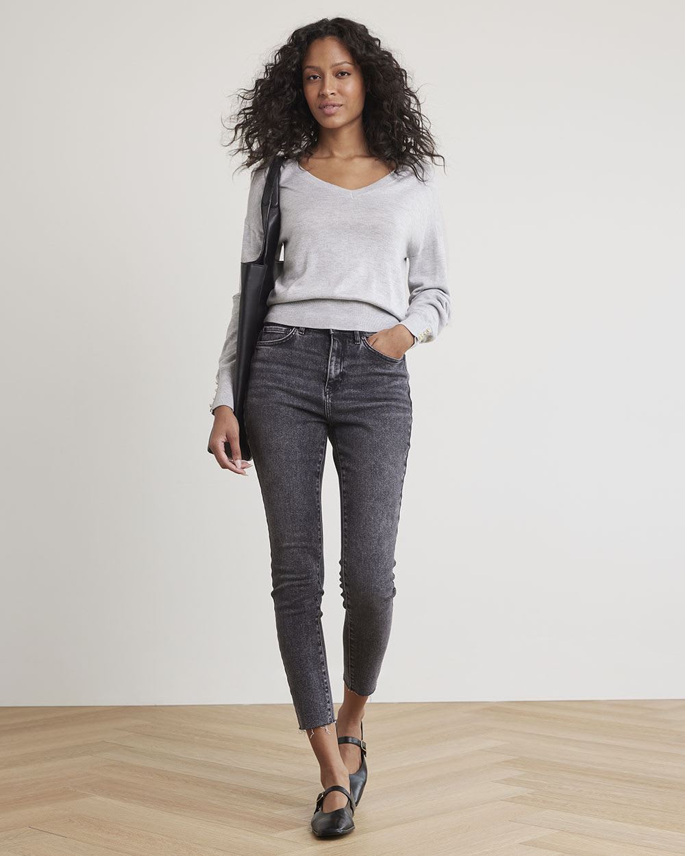 Long-Sleeve V-Neck Sweater