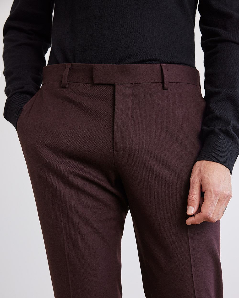 Tailored-Fit Brushed Suit Pant