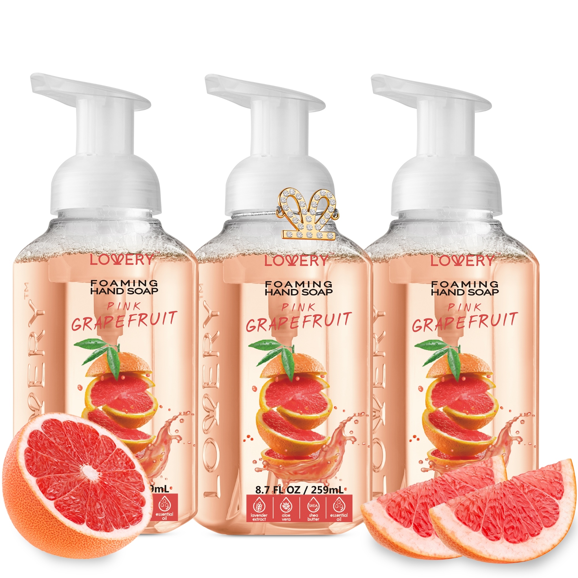 Lovery Foaming Hand Soap - Pack Of 3 - Pink Grapefruit Scent