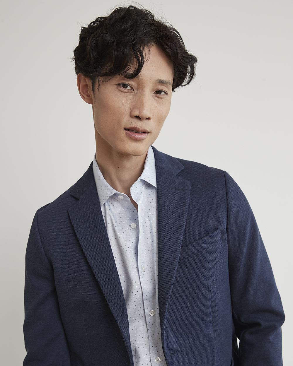 Slim-Fit Knit Blazer