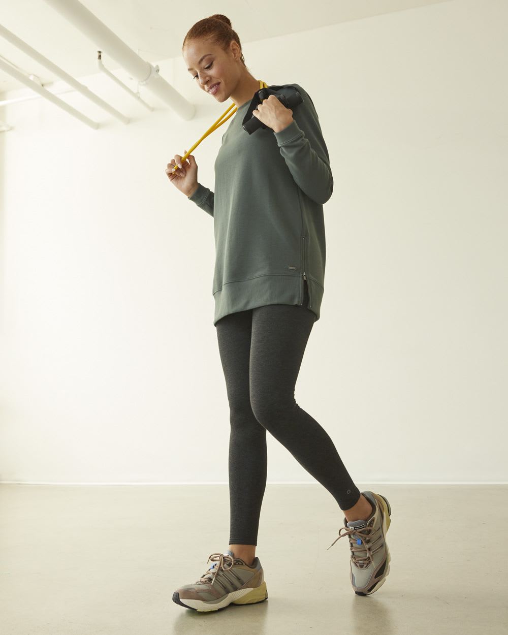 Long-Sleeve Ottoman-Knit Tunic, Hyba