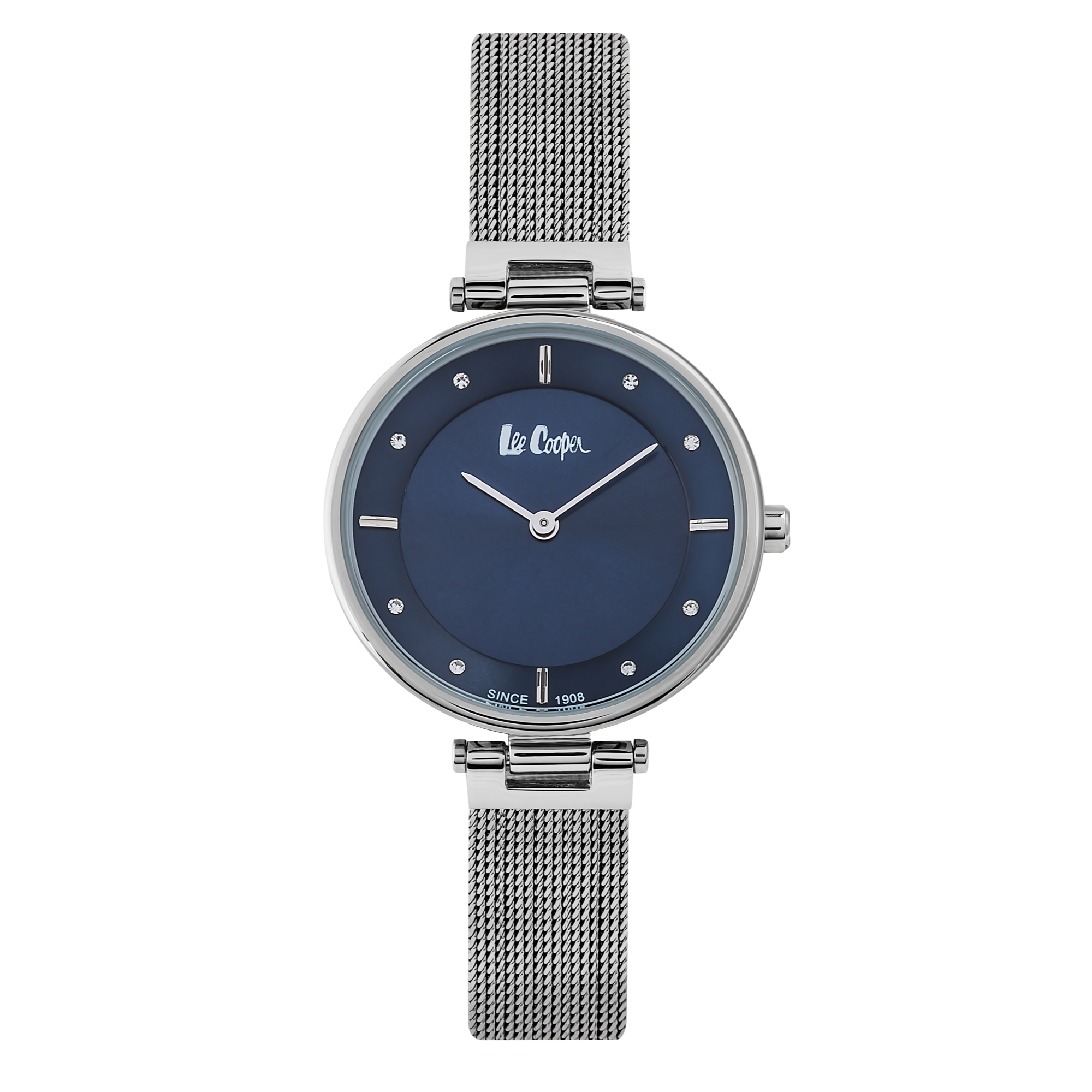 LEE COOPER-Women's Silver 32mm watch w/Blue Dial