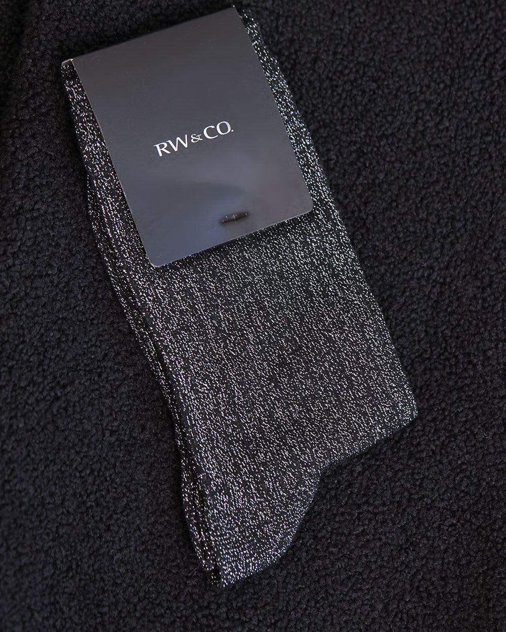 Ribbed Bamboo Crew Socks with Metallic Fibres