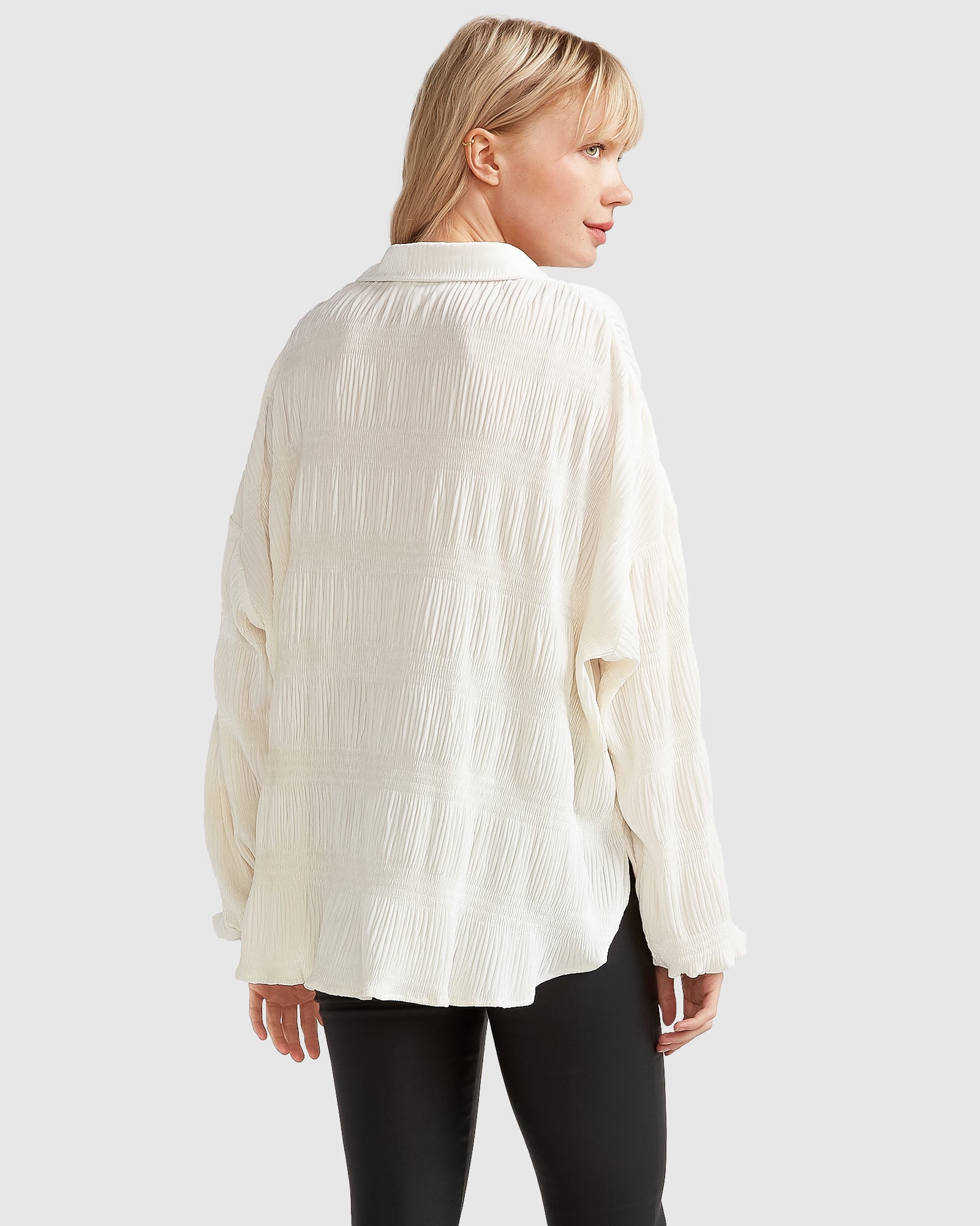 Belle & Bloom Serenade Velvet Plisse Shirt