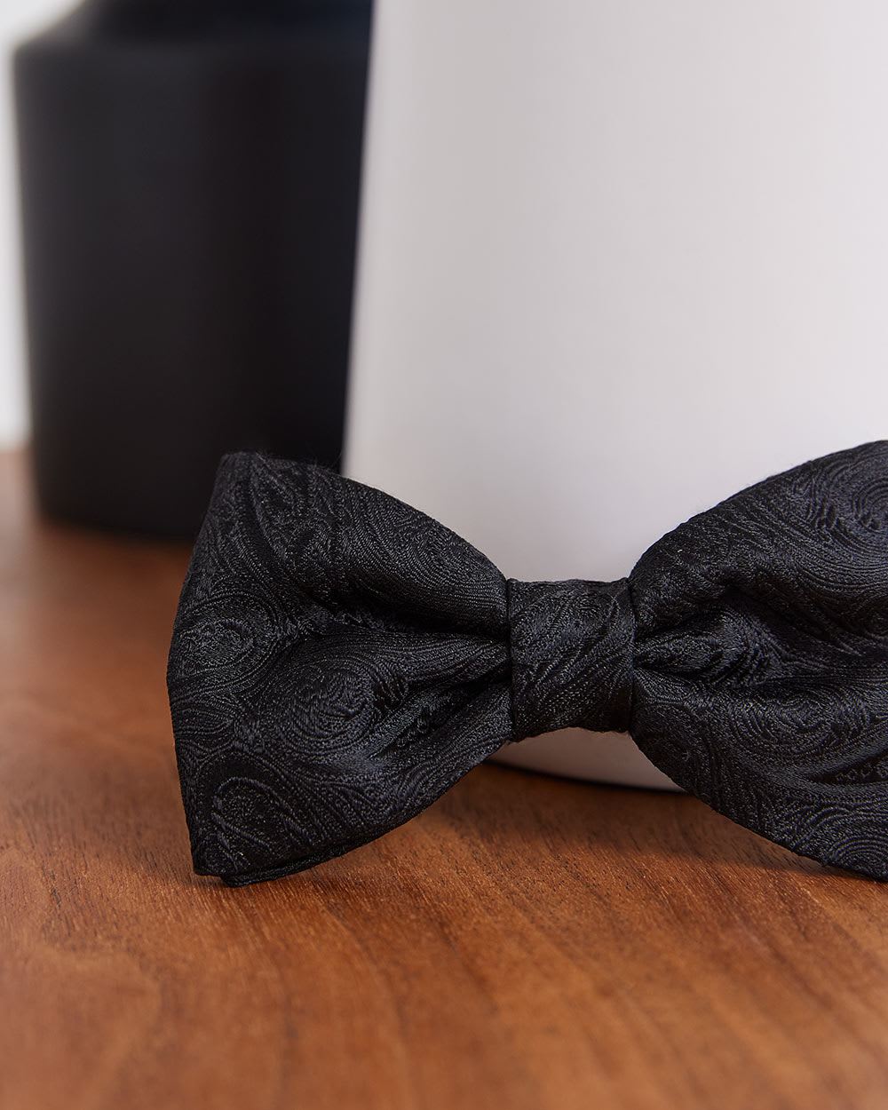 Black Bow Tie with Paisley Pattern