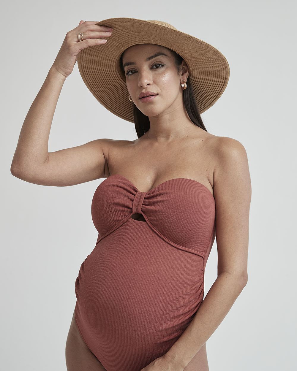 One Piece Front Twist Swimsuit - Thyme Maternity