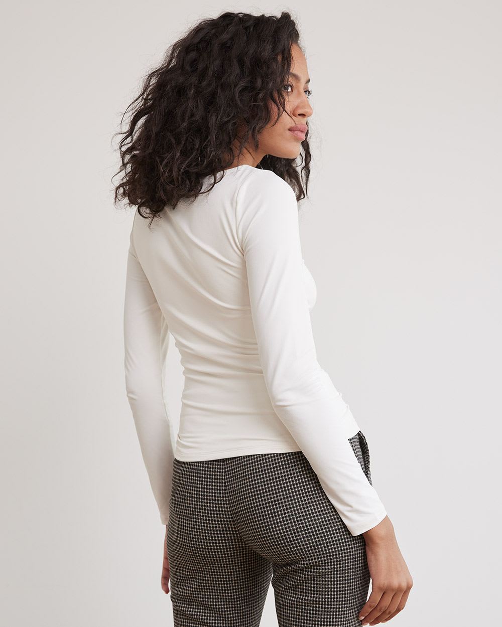 Long-Sleeve Boat-Neck Top