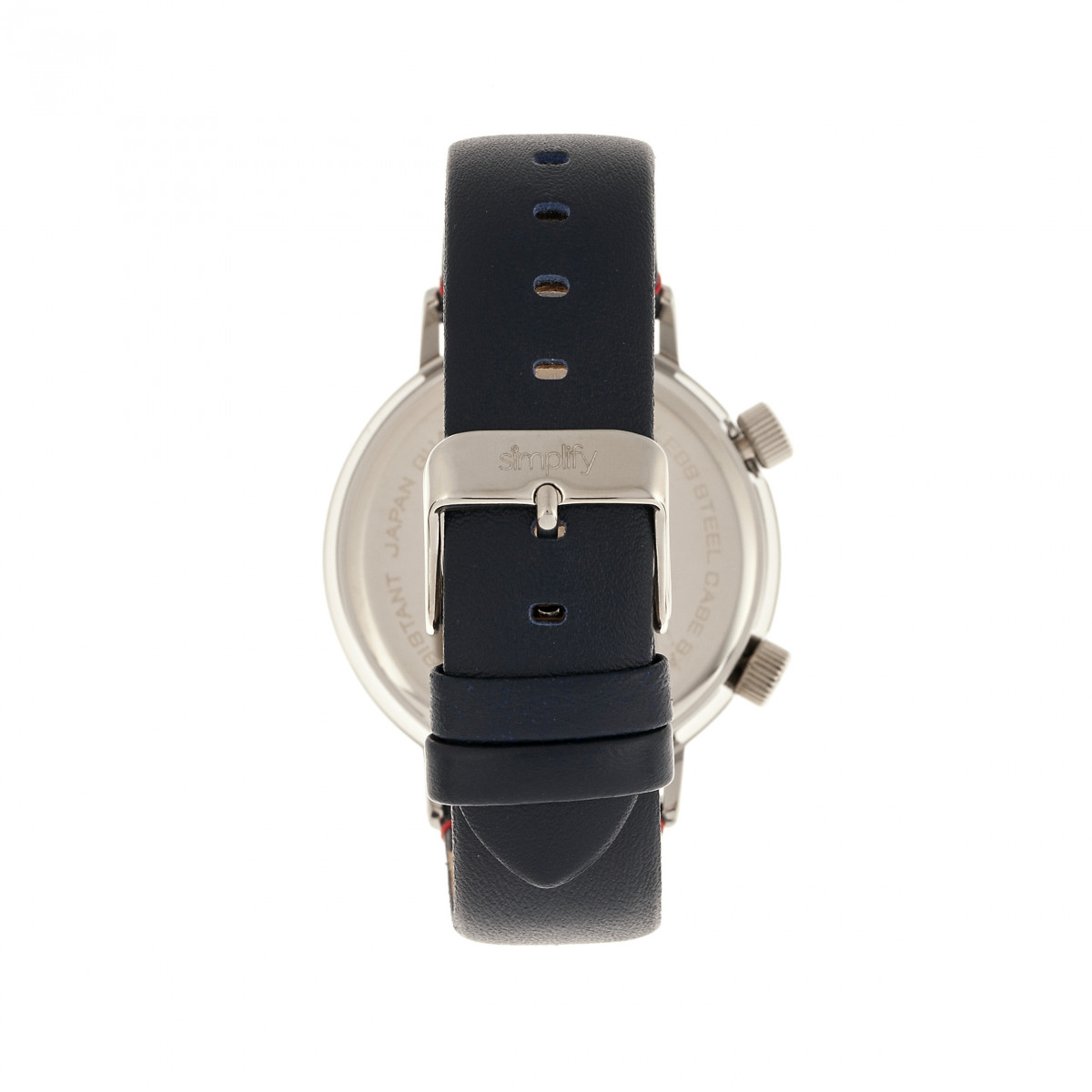 Simplify - The 3300 Leather-Band Watch - Dark Brown/Grey