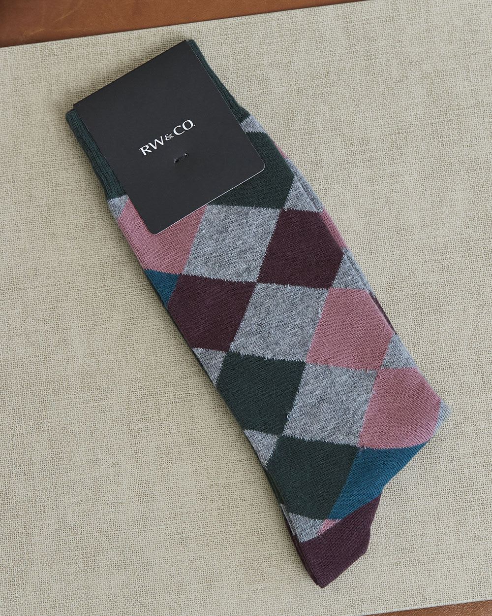 Grey Argyle Socks