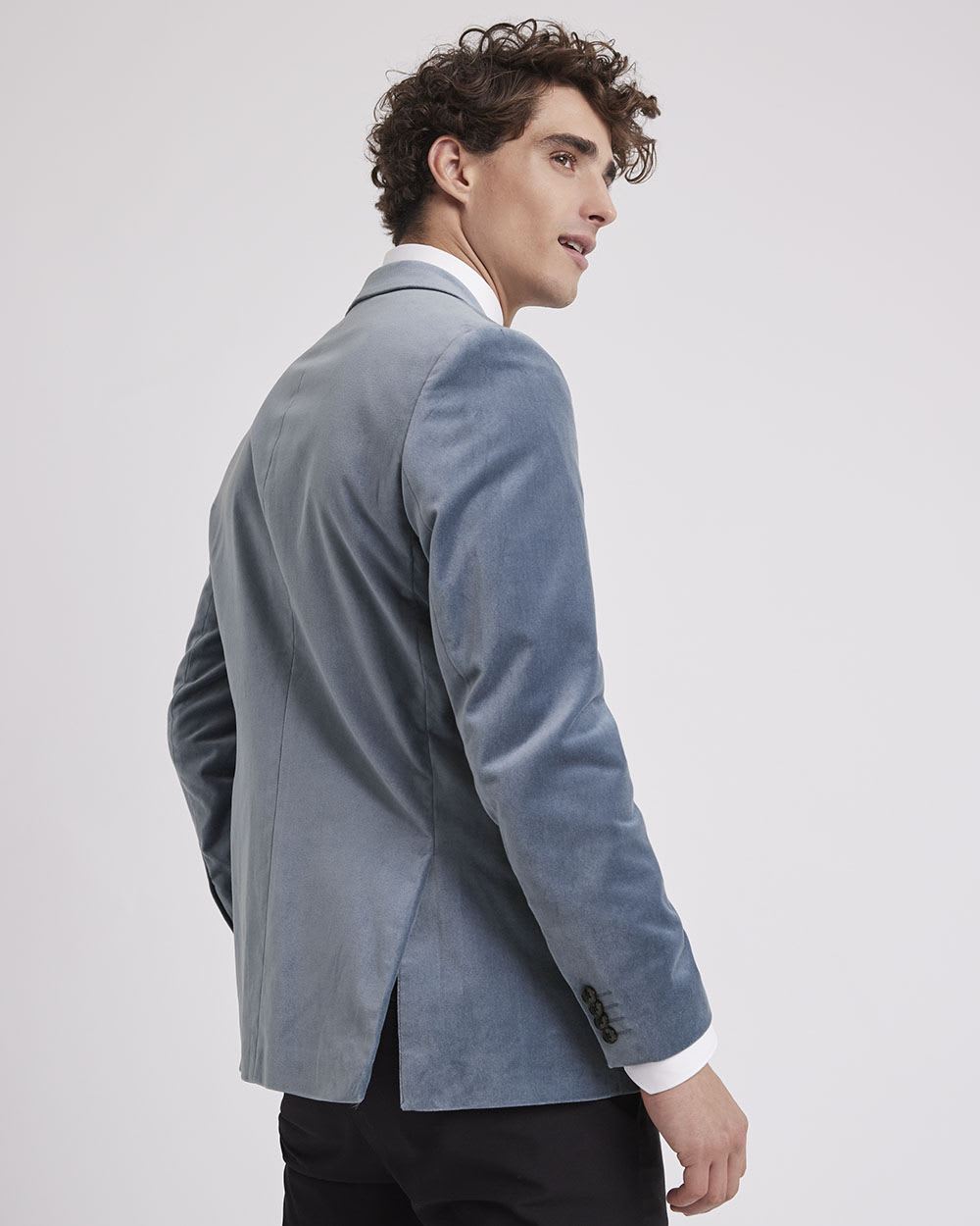 Tailored-Fit Velvet Suit Blazer