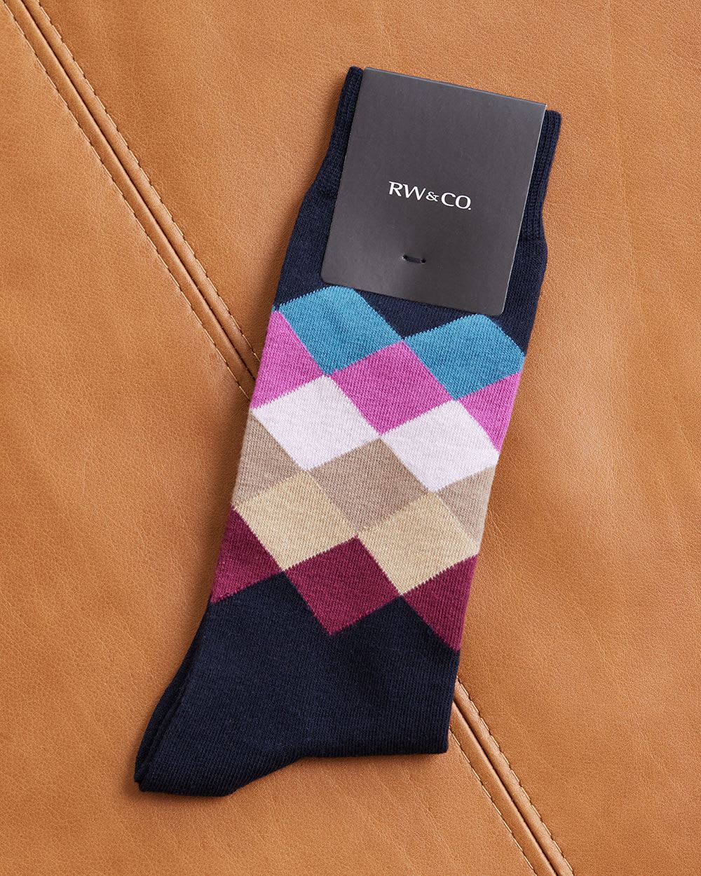 Navy Argyle Socks