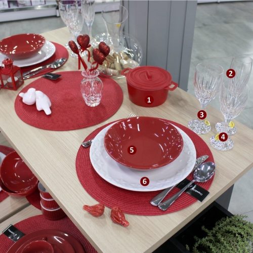 Oxford Unni Red 20 Pieces Dinnerware Set Service for 4
