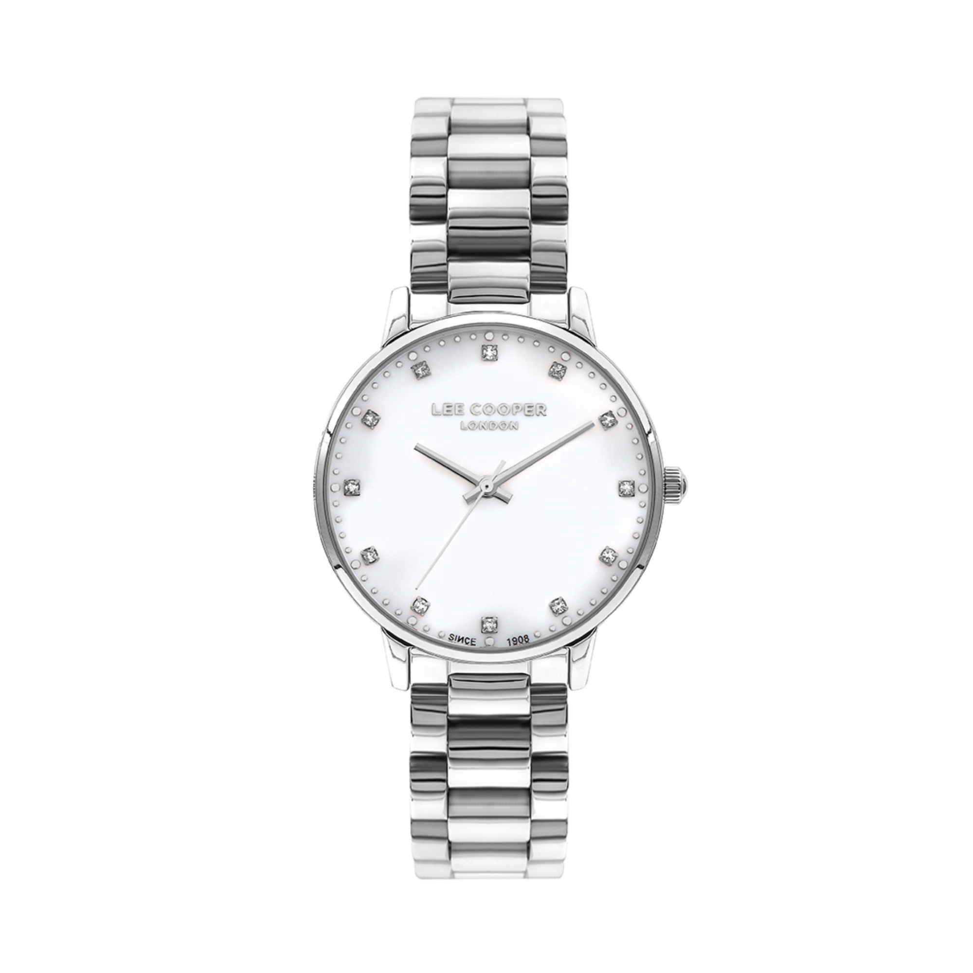 LEE COOPER-Women's Silver 36mm watch w/White Dial