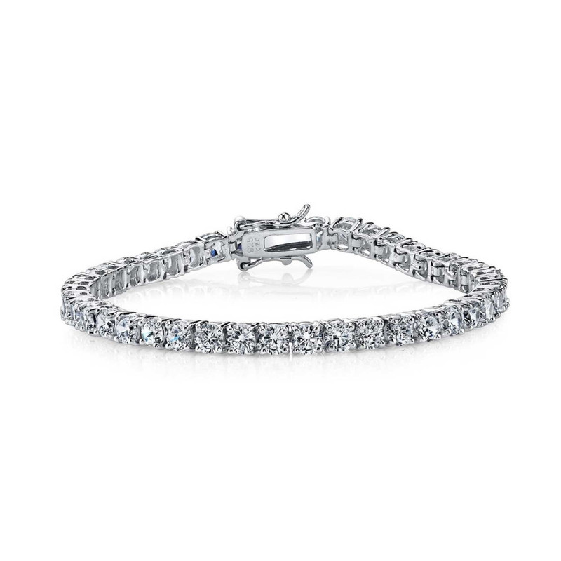 Sterling Silver with 3mm Coloured Cubic Zirconia Tennis Bracelet