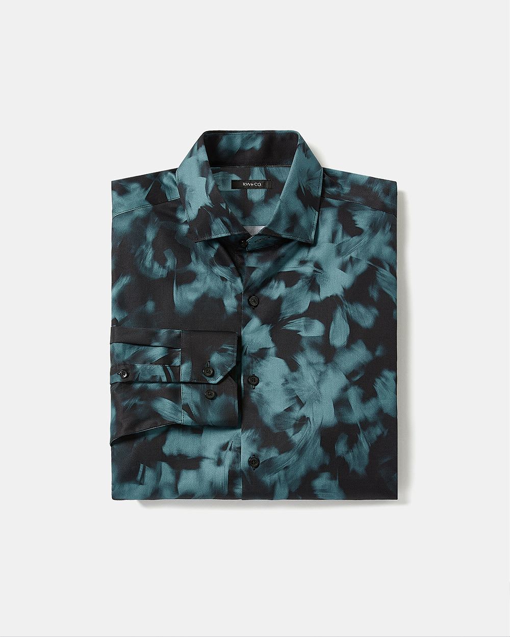 Slim-Fit Printed Sateen Dress Shirt