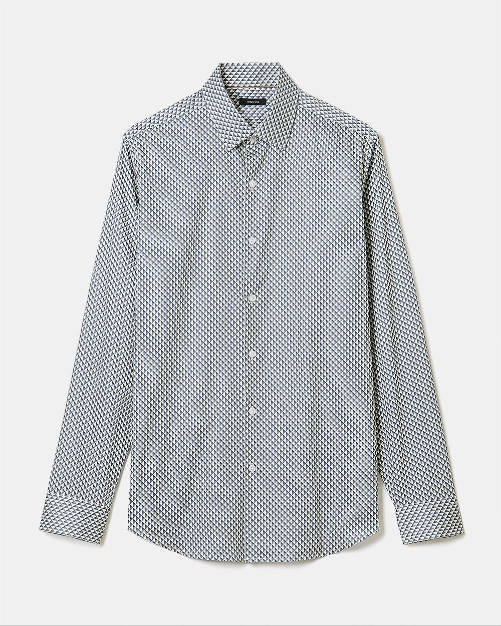 Tailored-Fit Dress Shirt with Small Psychedelic Pattern