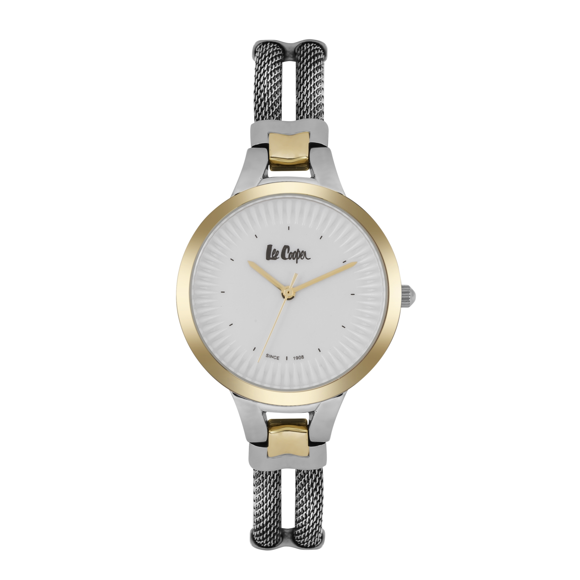 LEE COOPER-Women's Silver 34mm watch w/White Dial