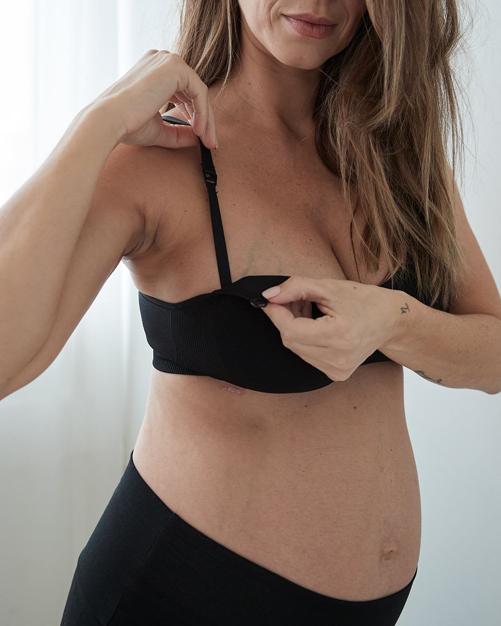 Seamless V-Neck Nursing Bra - Thyme Maternity