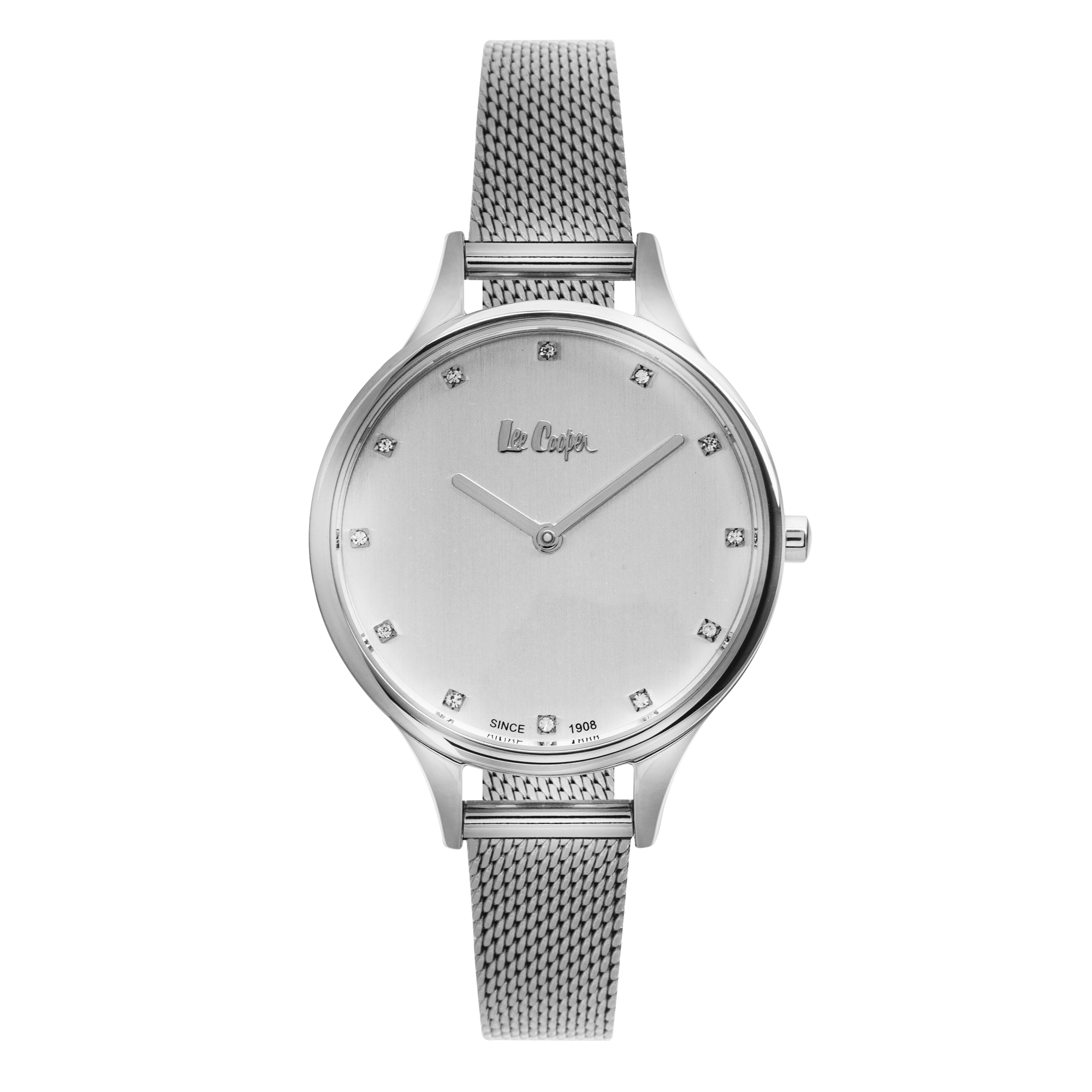 LEE COOPER-Women's Silver 34mm watch w/White Dial