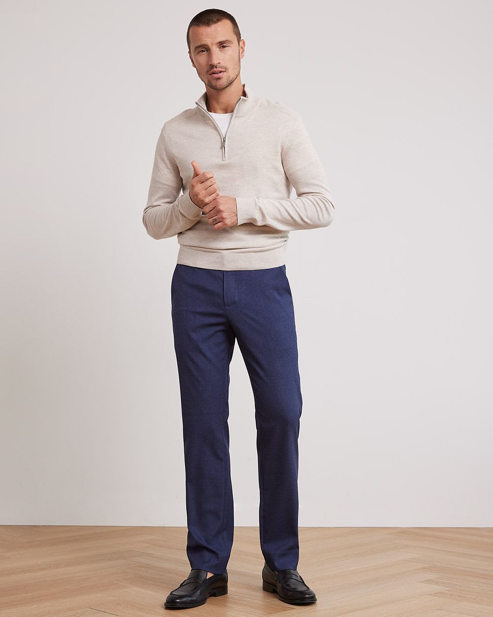 Mock-Neck Sweater with Half-Zip