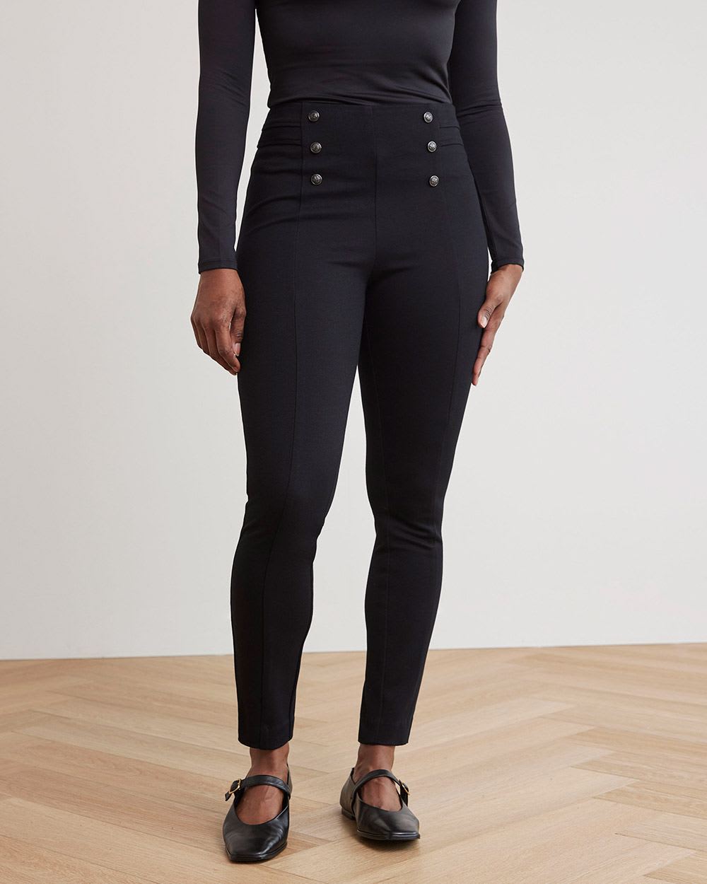 Fashion Legging Pant with Decorative Buttons