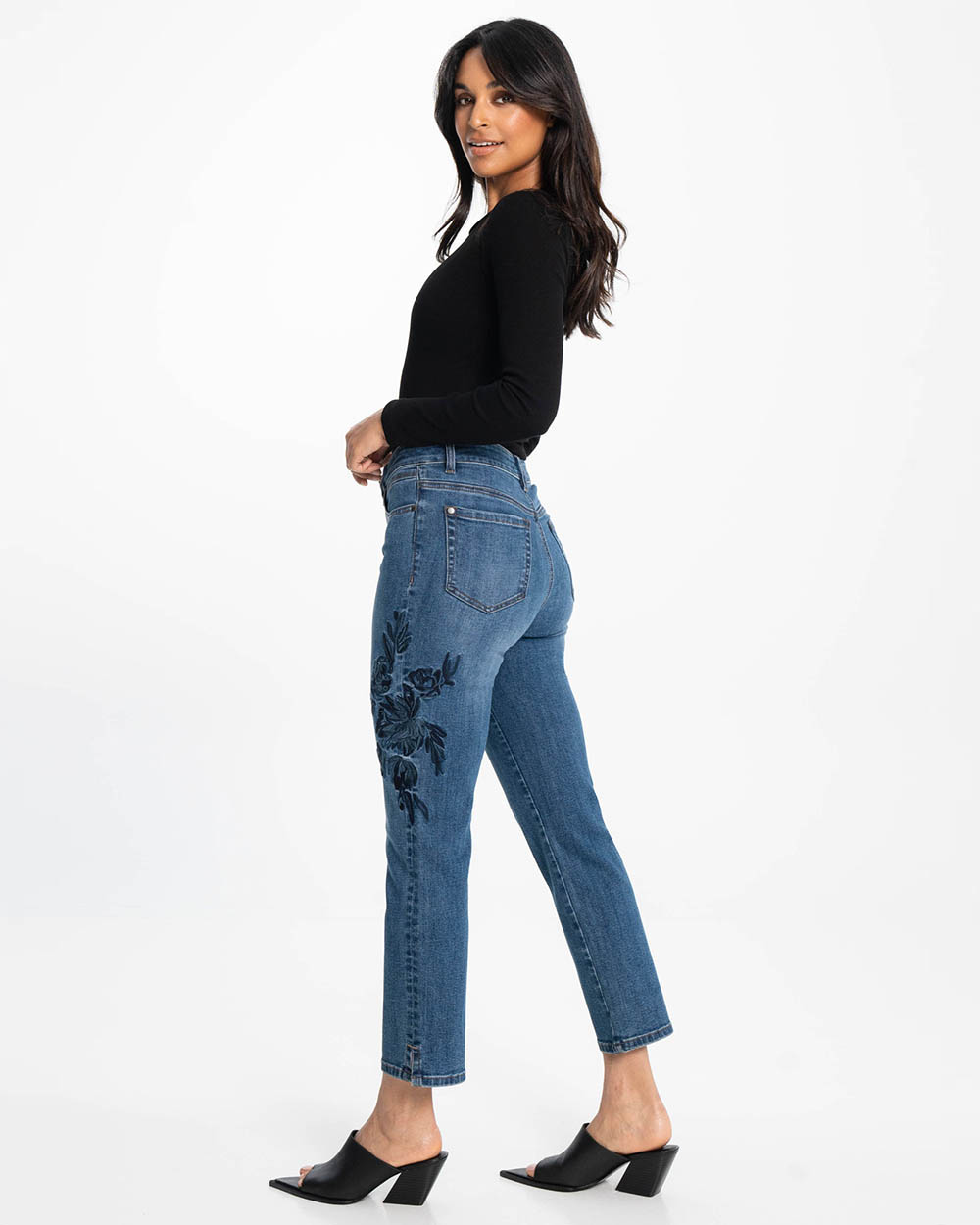 LOIS - Gigi Slim Embroidered Blue Jeans