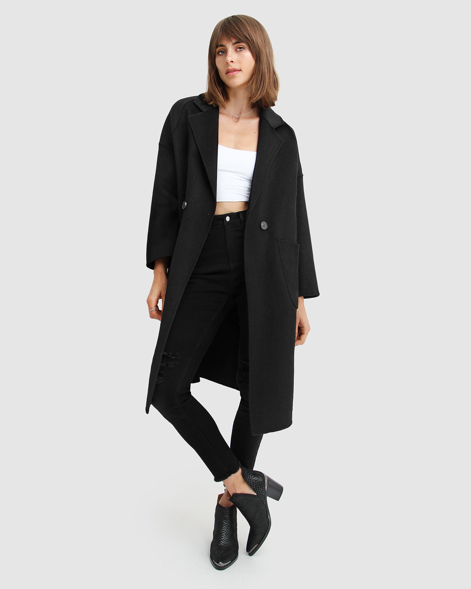Belle & Bloom Publisher Double Breasted Wool Blend Coat