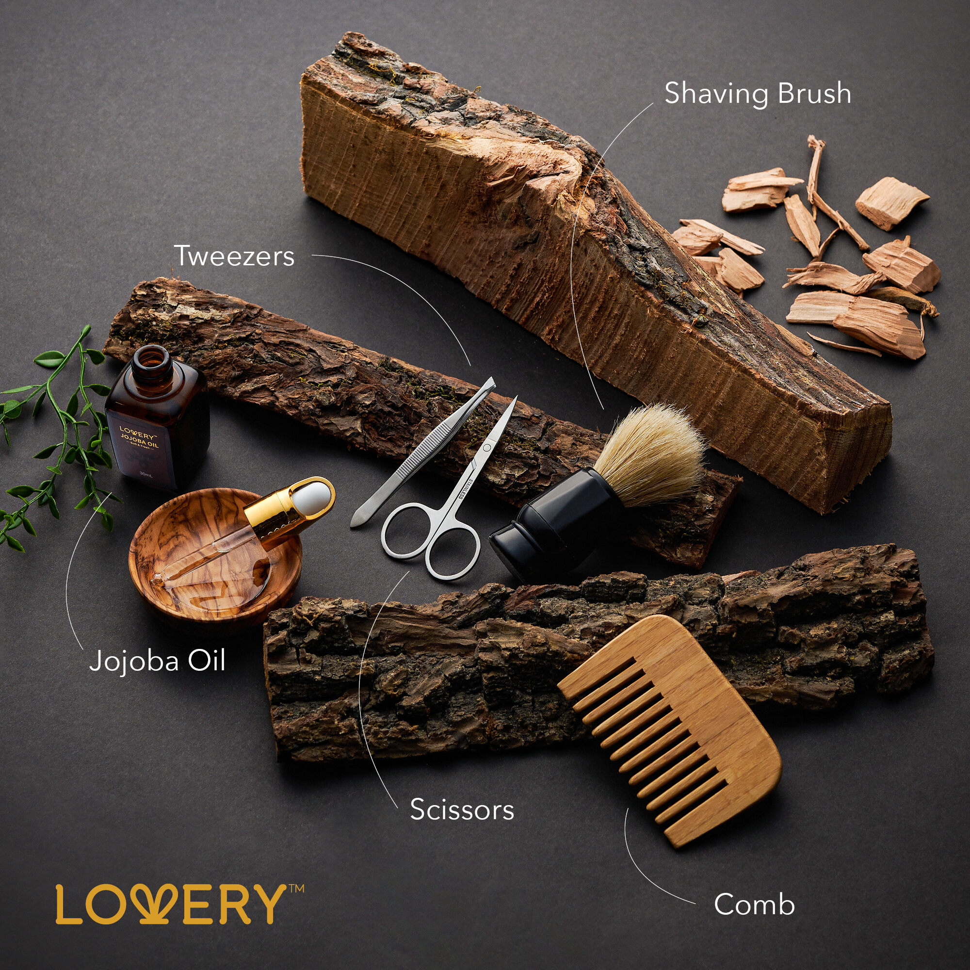Lovery Mens Gift Set - 14 Pc Sandalwood Bath Gift Set - Personal Self Care Kit