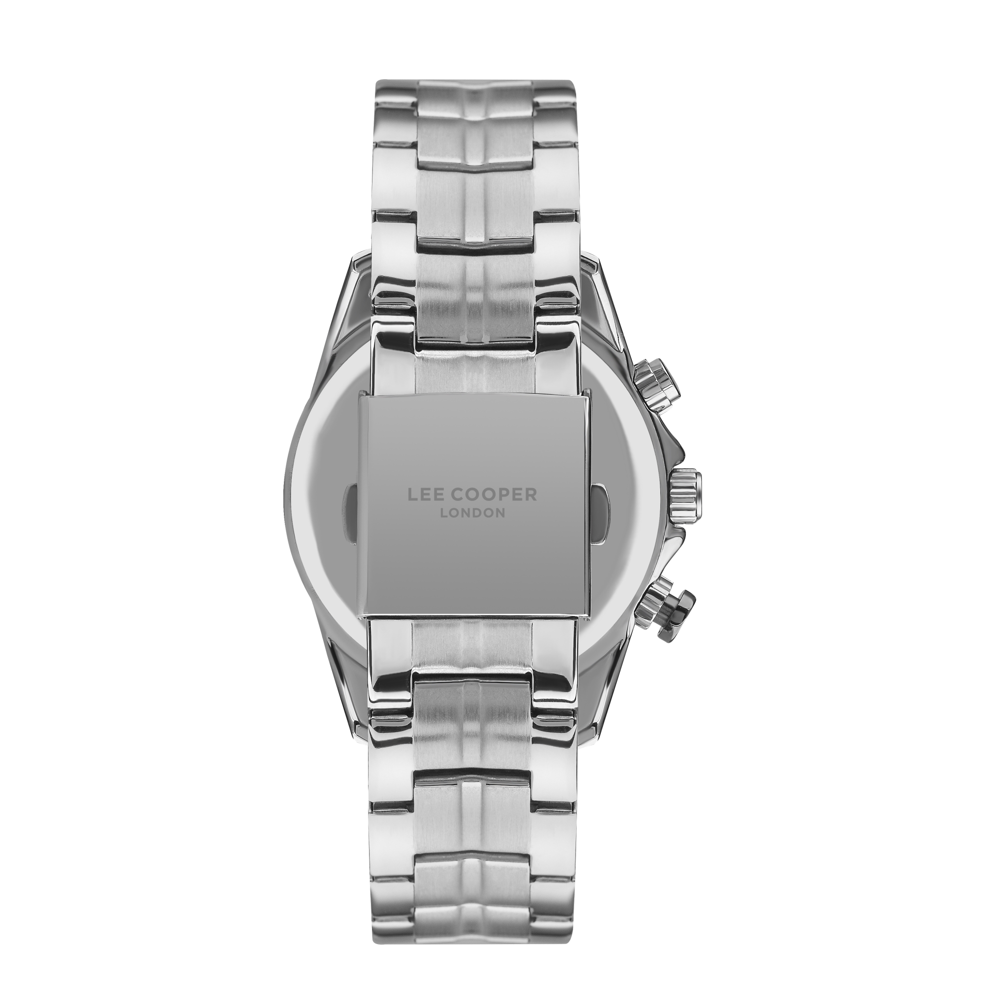 LEE COOPER-Men's Silver 44mm watch w/Blue Dial