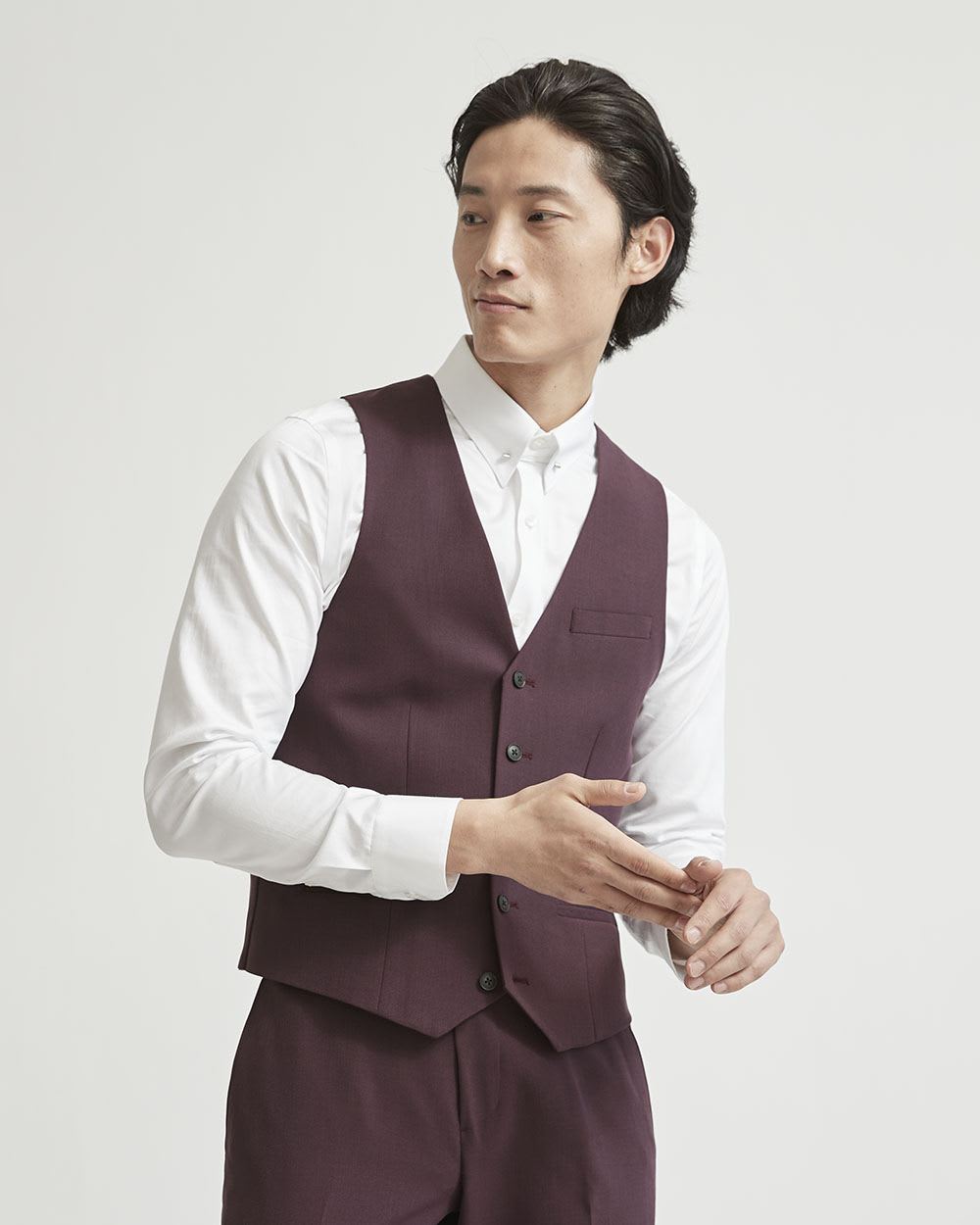Solid Stretch Suit Vest