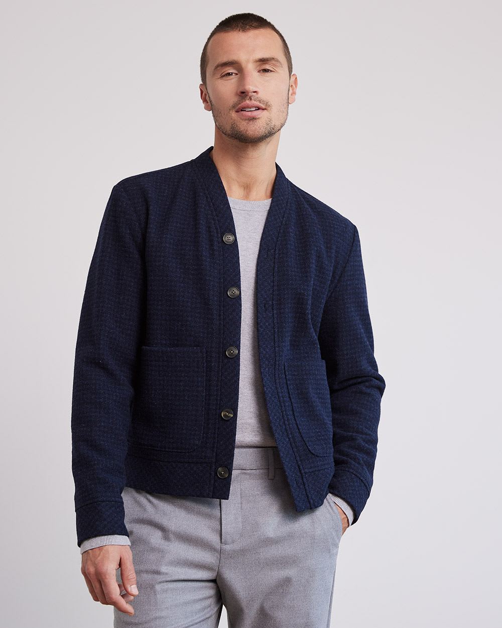 Navy Felt Jacket
