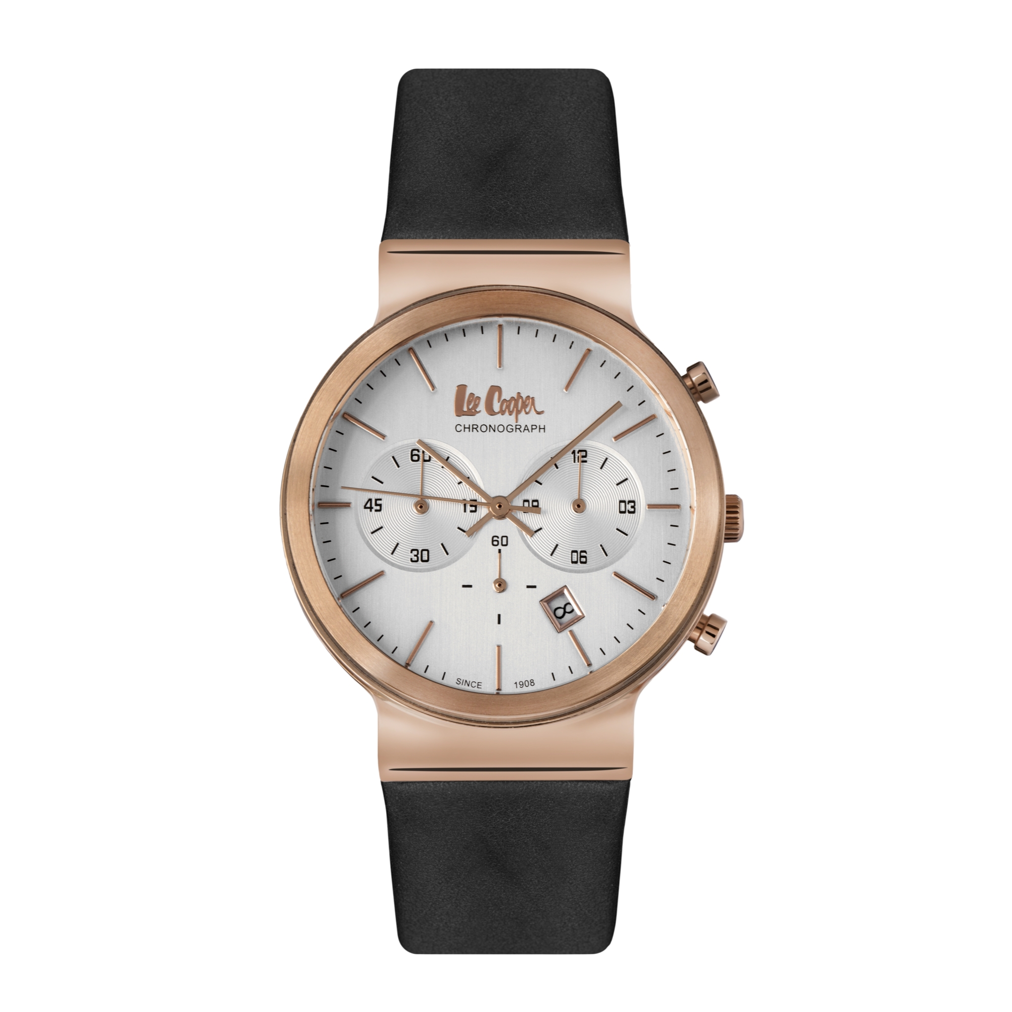 LEE COOPER-Men's Rose Gold 41mm watch w/Silver Dial