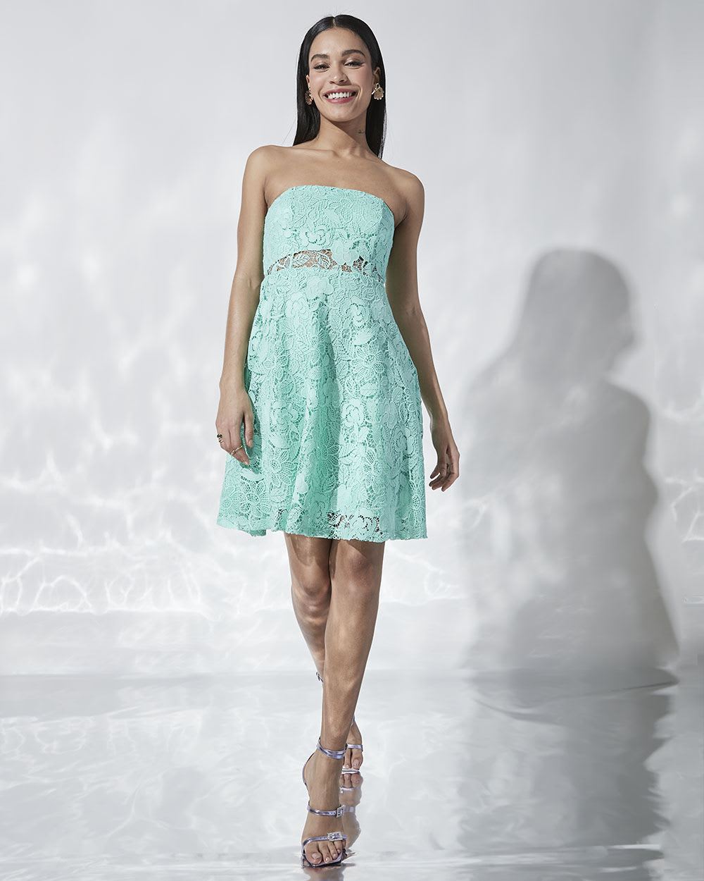 Lace Fit and Flare Sleeveless Cocktail Dress