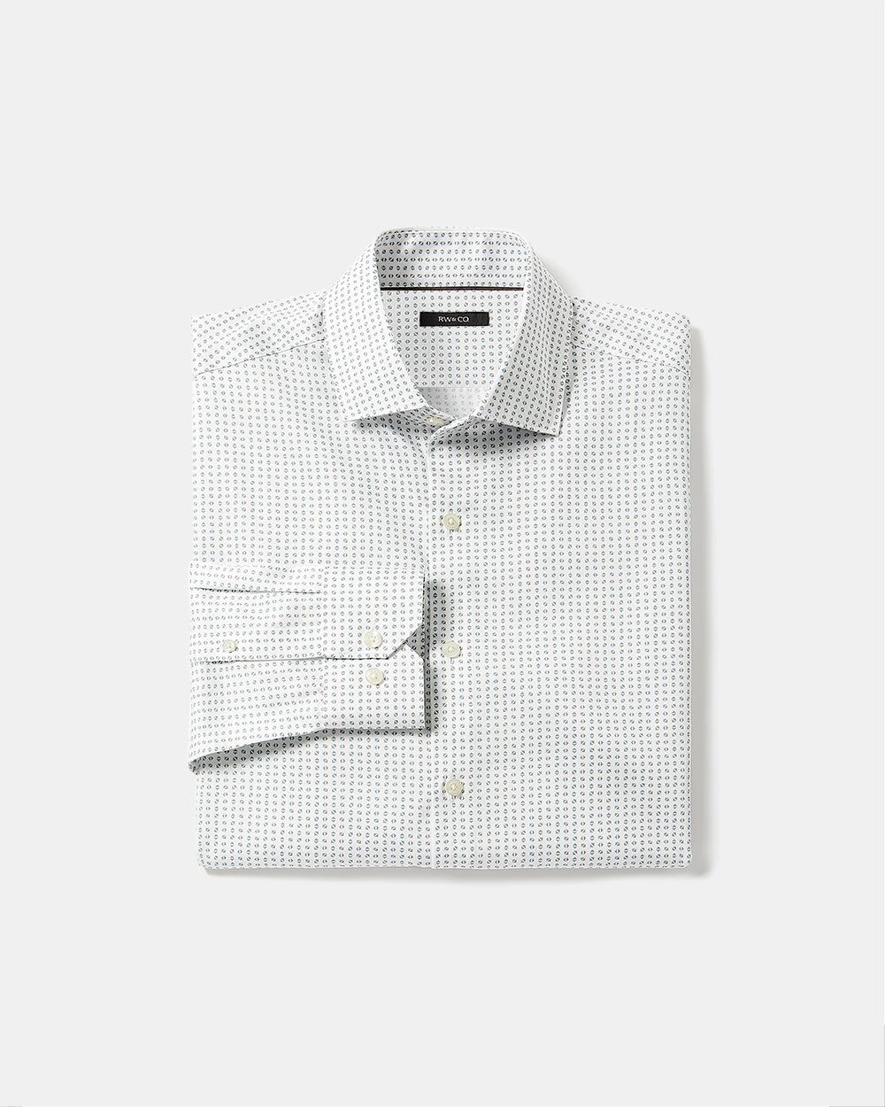 Tailored-Fit Dress Shirt with Micro Geo Print
