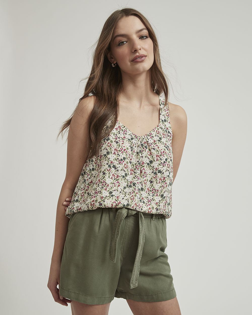 Silky Crepe Square-Neck Cami
