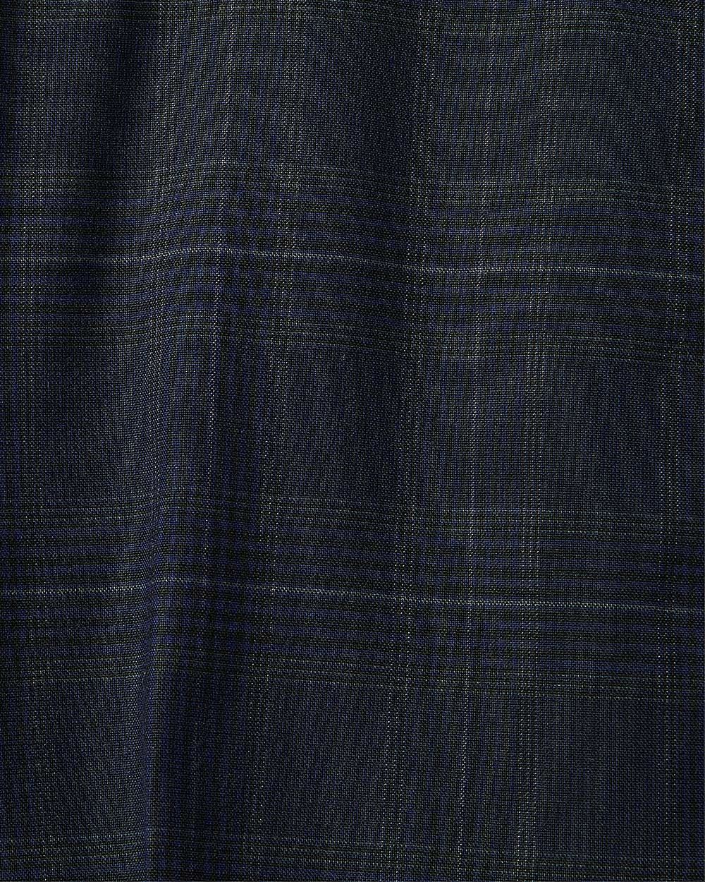 Slim-Fit Navy Checkered Suit Pant