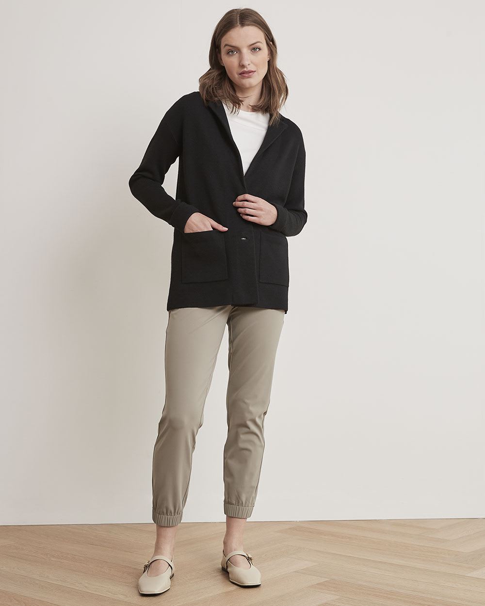 Two-Button Knit Blazer