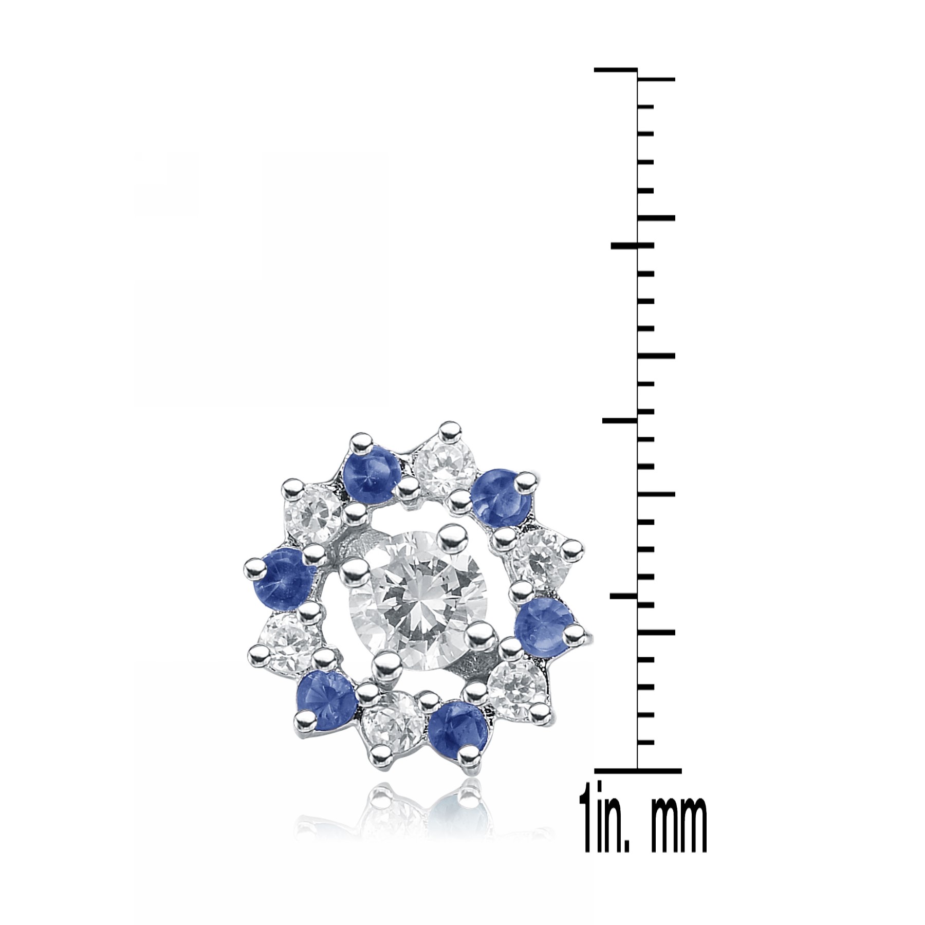 Sterling Silver with Clear Cubic Zirconia Wreath Earrings