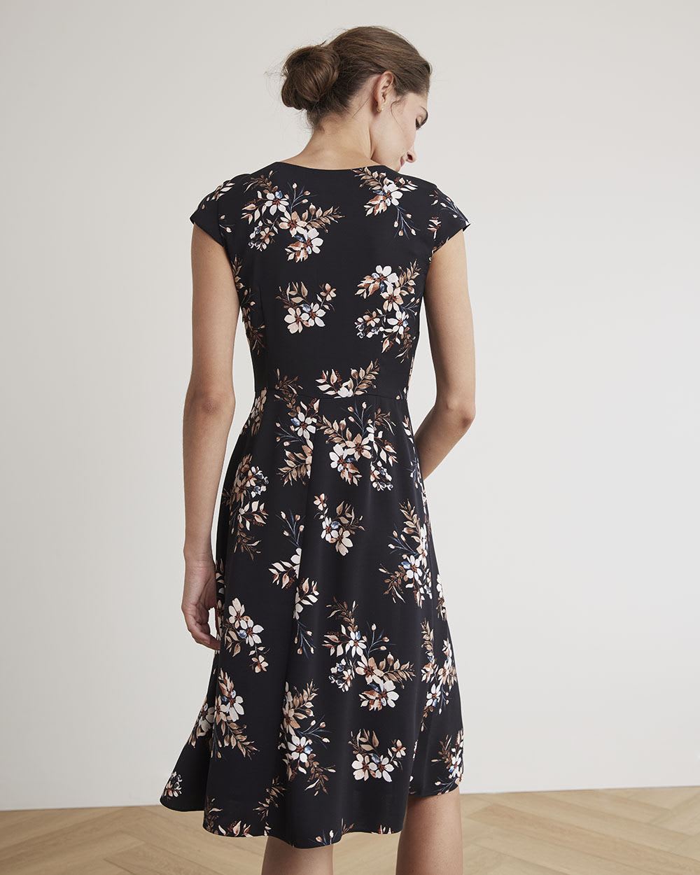 Fit and Flare V-Neck Fluid Dress