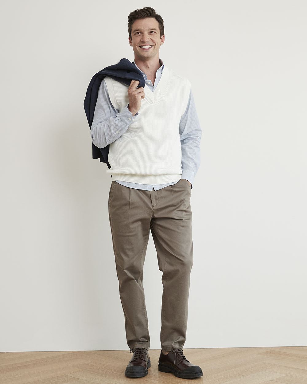 V-Neck Solid Sweater Vest