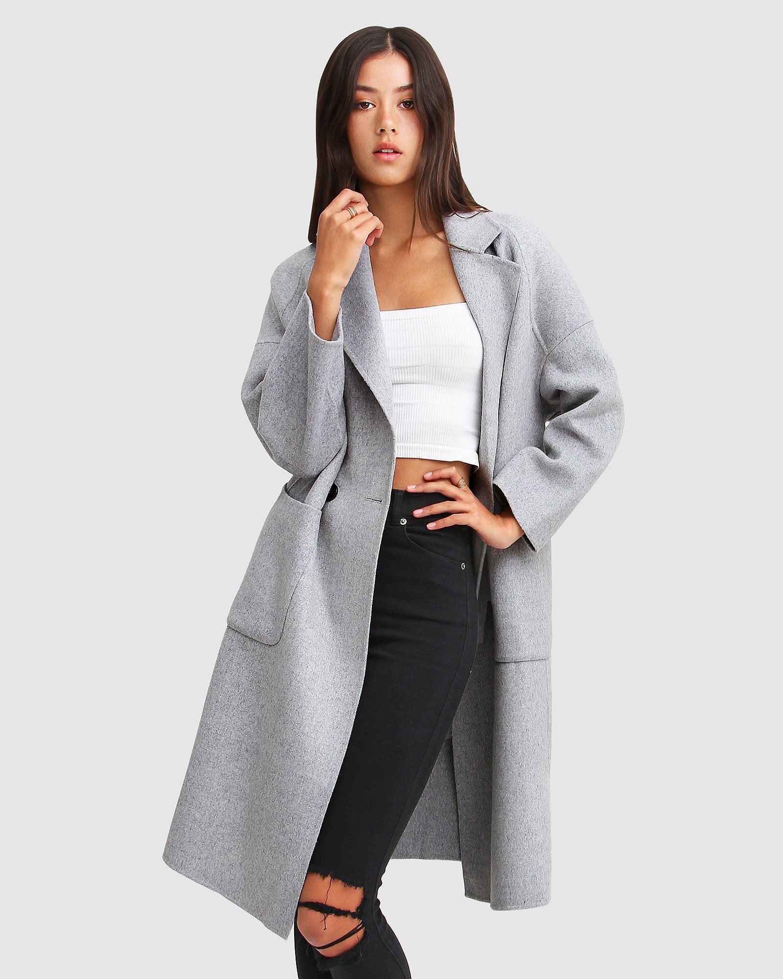 Belle & Bloom Publisher Double Breasted Wool Blend Coat