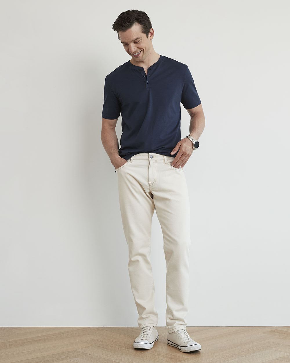 Supima Cotton (R) Henley Short Sleeve T-Shirt