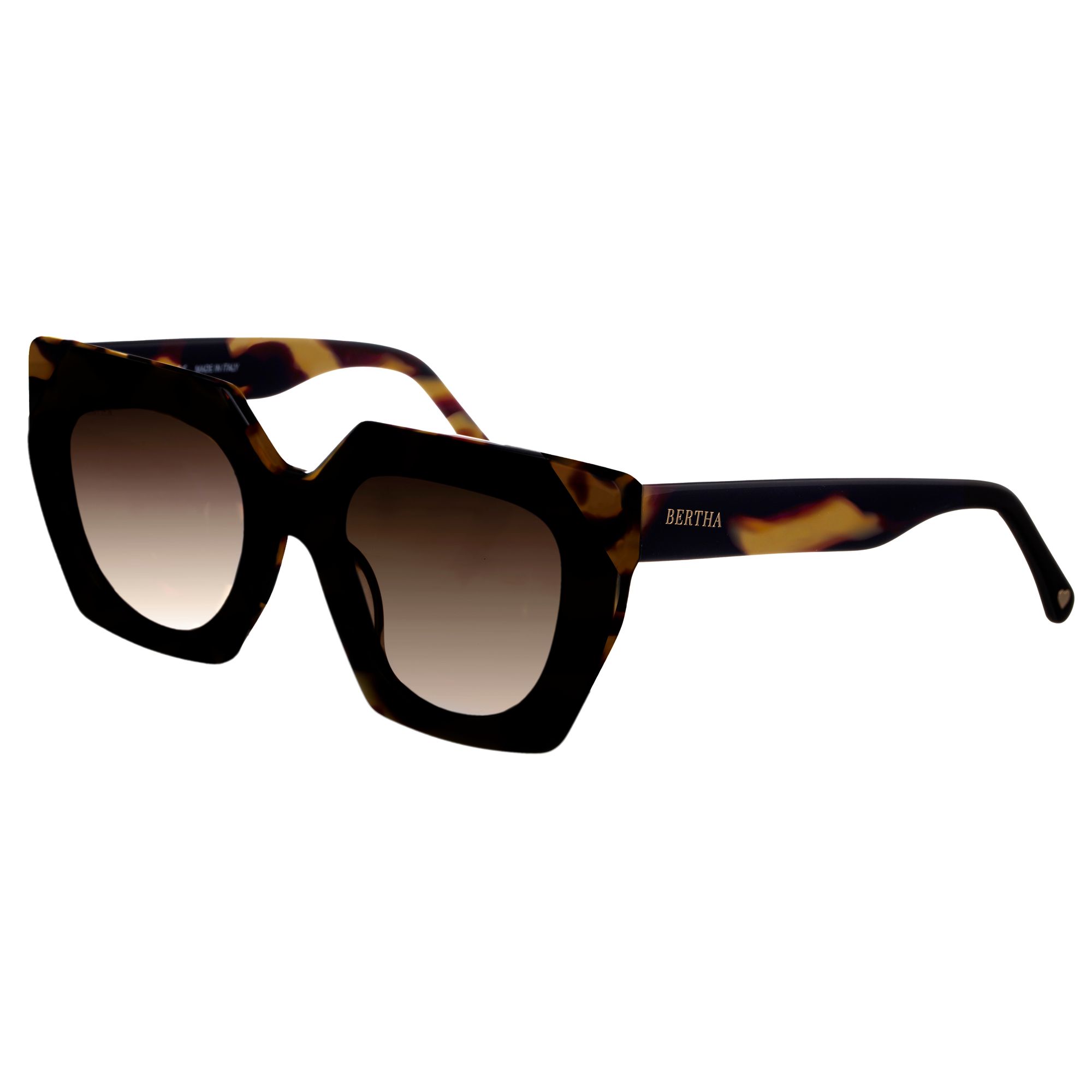 Bertha - Marlowe Handmade in Italy Sunglasses - Black