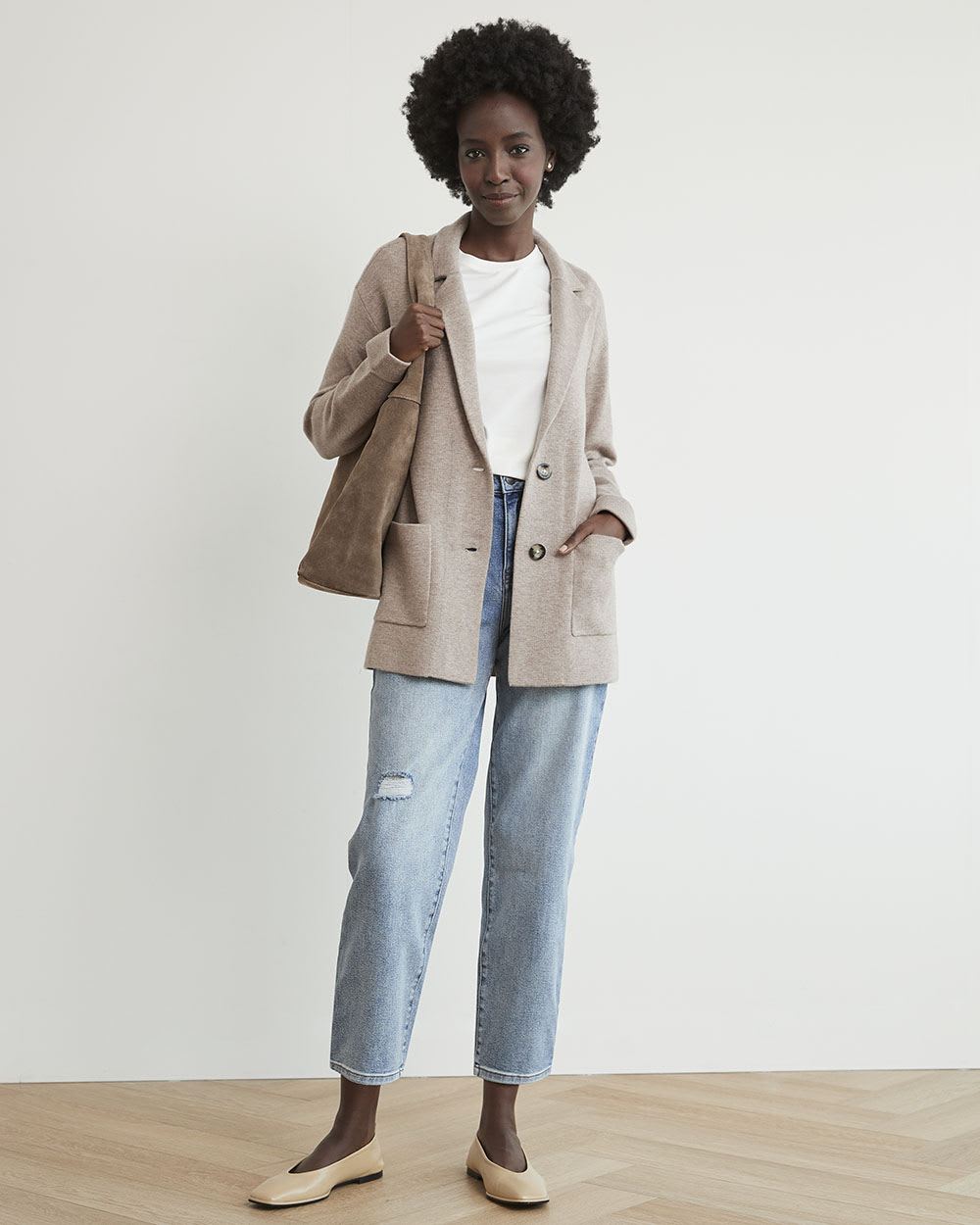 Light-Wash High-Waisted Straight Ankle Jeans - 27"