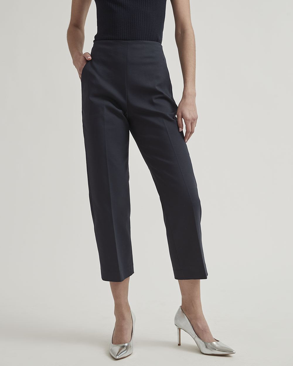 High-Rise Straight-Leg Crop Pant