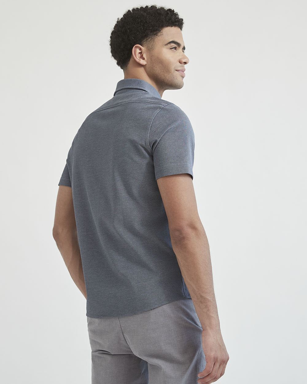 Two-Tone Short Sleeve Knit Shirt